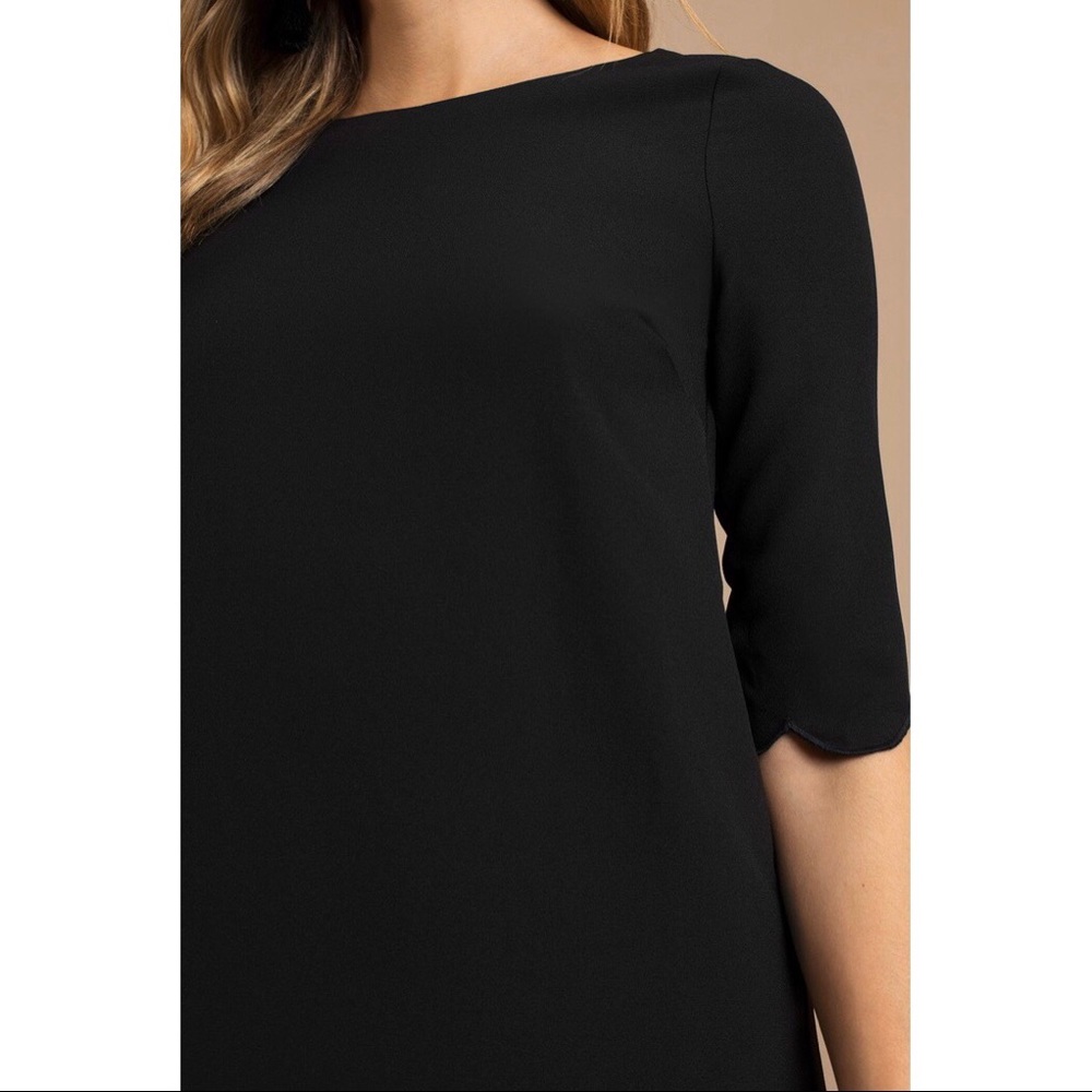 TOBI SWEETLY SCALLOPED BLACK SHIFT DRESS - Picture 3 of 5